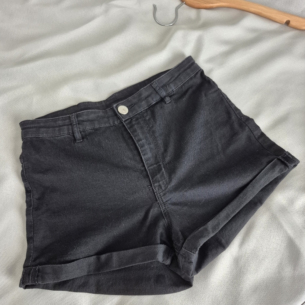 Women's Black Denim Shorts